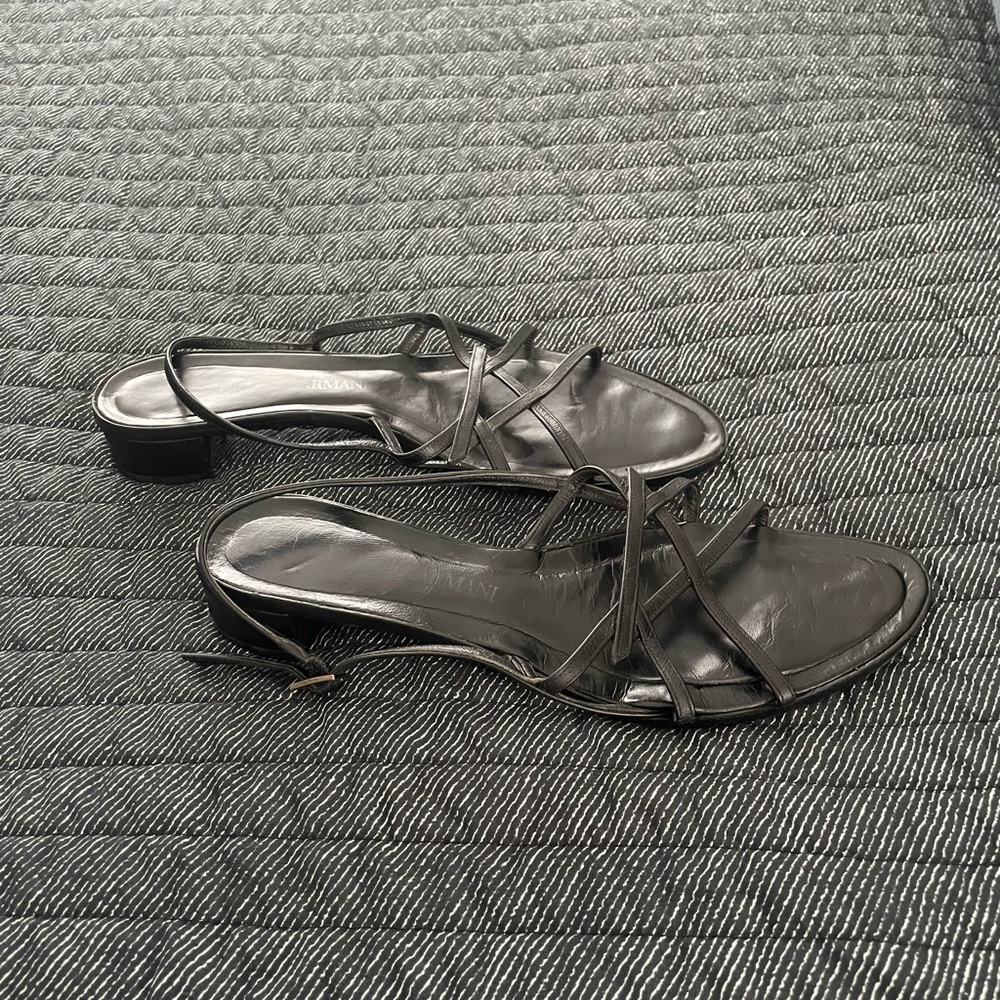 Giorgio Armani Black Strappy Sandals - Picture 8 of 12